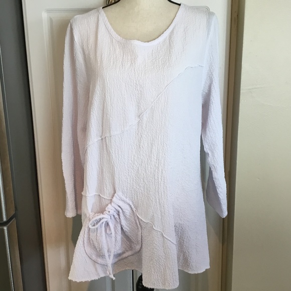 Yushi Tops - Yushi Crinkle Texture Lagenlook Top